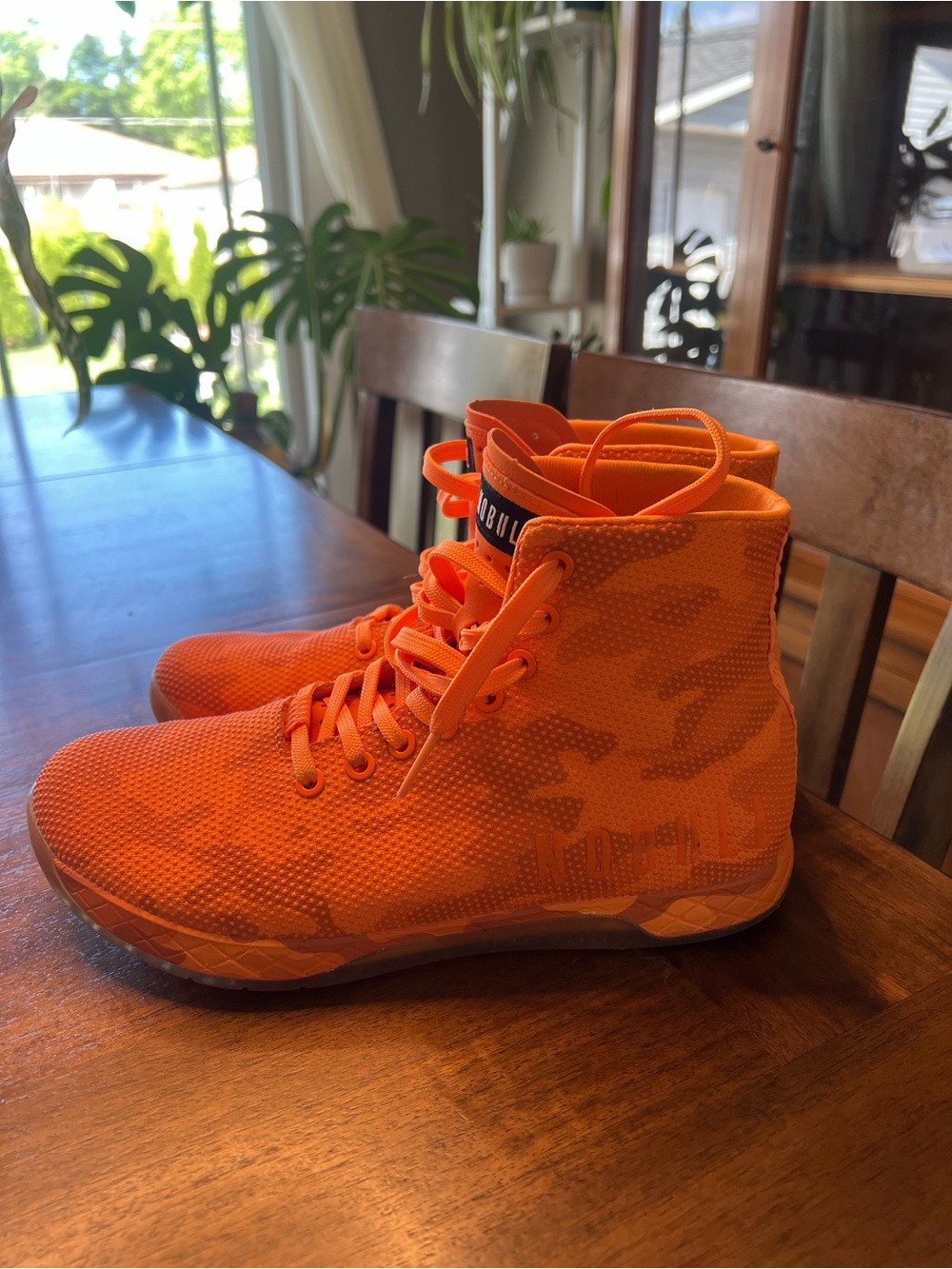 NOBULL orange camo high tops